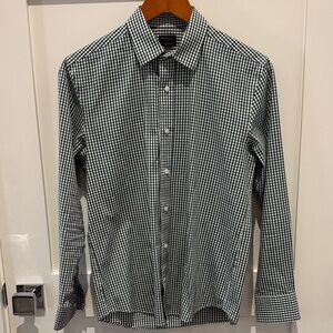 Boy’s Green and White Checkered Button Down Shirt